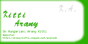 kitti arany business card